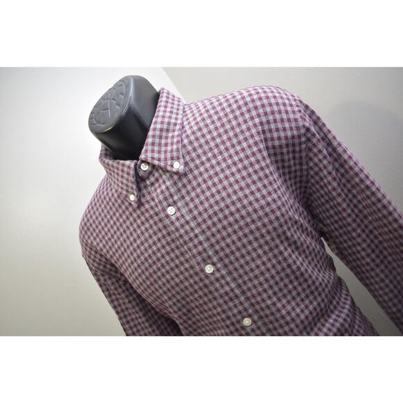 Brooks Brothers Dress Shirt Thick Cotton Stretch Plaid Long Sleeve Mens Sz Large - Picture 2 of 7